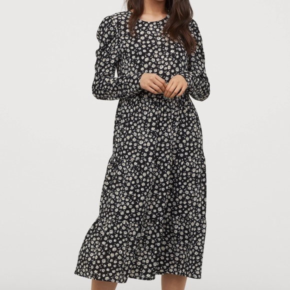 h&m polka dot midi dress